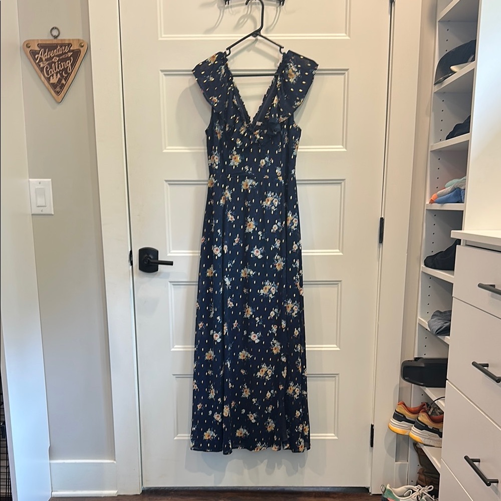 Miami Blue Sleeveless V-Neck Sundress Maxi